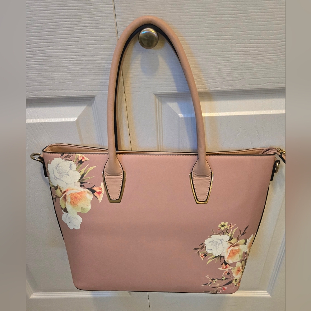 Floral Flesh-Pink Tote Bag